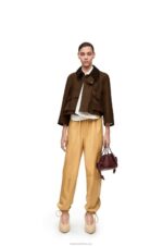 Loewe Women Elasticated trousers in papery nappa 206XF1115 Sand/Butter