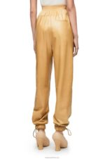 Loewe Women Elasticated trousers in papery nappa 206XF1115 Sand/Butter - Image 3