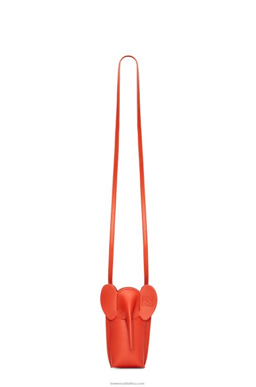 Loewe Women Elephant Pocket in classic calfskin 206XF579 Sunrise Orange - Image 3