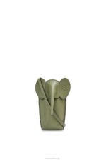 Loewe Women Elephant Pocket in classic calfskin 206XF597 Avocado Green