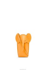 Loewe Women Elephant Pocket in classic calfskin 206XF616 Mandarin