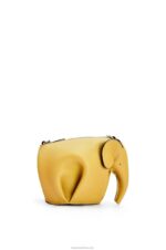 Loewe Women Elephant Pouch in classic calfskin 206XF557 Yellow - Image 3