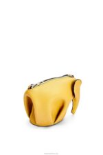 Loewe Women Elephant Pouch in classic calfskin 206XF557 Yellow - Image 4