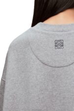 Loewe Women Elongated sweatshirt dress in cotton fleece 206XF1084 Ash - Image 3