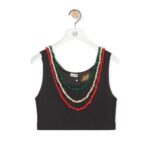 Loewe Women Embellished tank top in cotton 206XF784 Black