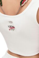 Loewe Women Embellished tank top in cotton 206XF785 White - Image 4