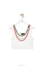 Loewe Women Embellished tank top in cotton 206XF785 White - Image 5