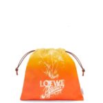 Loewe Women Fennel drawstring pouch in canvas 206XF630 Orange