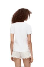 Loewe Women Fennel T-shirt in cotton 206XF783 White/Multicolor - Image 3