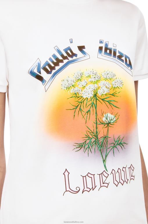 Loewe Women Fennel T-shirt in cotton 206XF783 White/Multicolor - Image 4