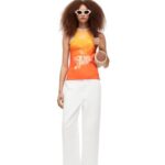 Loewe Women Fennel tank top in cotton 206XF788 Yellow/Orange