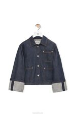 Loewe Women Fisherman turn-up jacket in denim 206XF1183 Raw Denim - Image 5