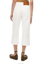 Loewe Women Fisherman turn up jeans in denim 206XF1173 White - Image 3