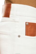Loewe Women Fisherman turn up jeans in denim 206XF1173 White - Image 4