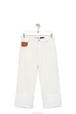 Loewe Women Fisherman turn up jeans in denim 206XF1173 White - Image 5