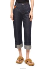 Loewe Women Fisherman turn-up jeans in denim 206XF1191 Raw Denim - Image 2