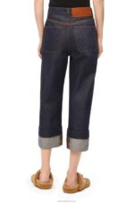 Loewe Women Fisherman turn-up jeans in denim 206XF1191 Raw Denim - Image 3
