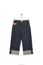 Loewe Women Fisherman turn-up jeans in denim 206XF1191 Raw Denim - Image 5