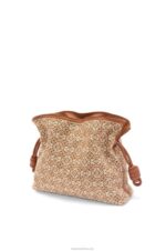 Loewe Women Flamenco clutch in Anagram jacquard and calfskin 206XF486 Tan/Pecan - Image 3