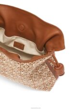 Loewe Women Flamenco clutch in Anagram jacquard and calfskin 206XF486 Tan/Pecan - Image 6