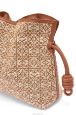 Loewe Women Flamenco clutch in Anagram jacquard and calfskin 206XF486 Tan/Pecan - Image 7