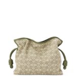 Loewe Women Flamenco clutch in Anagram jacquard and calfskin 206XF607 Green/Avocado Green