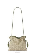 Loewe Women Flamenco clutch in Anagram jacquard and calfskin 206XF607 Green/Avocado Green - Image 6