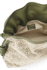 Loewe Women Flamenco clutch in Anagram jacquard and calfskin 206XF607 Green/Avocado Green - Image 7