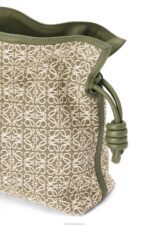 Loewe Women Flamenco clutch in Anagram jacquard and calfskin 206XF607 Green/Avocado Green - Image 8