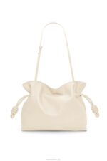 Loewe Women Flamenco clutch in nappa calfskin 206XF355 Angora - Image 5