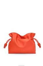 Loewe Women Flamenco clutch in nappa calfskin 206XF356 Sunrise Orange