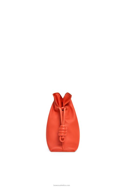 Loewe Women Flamenco clutch in nappa calfskin 206XF356 Sunrise Orange - Image 4