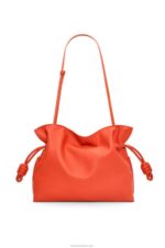 Loewe Women Flamenco clutch in nappa calfskin 206XF356 Sunrise Orange - Image 5
