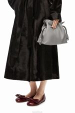 Loewe Women Flamenco clutch in nappa calfskin 206XF358 Pearl Grey - Image 2