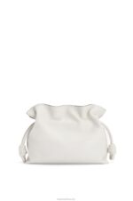 Loewe Women Flamenco clutch in nappa calfskin 206XF390 Soft White