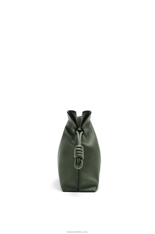Loewe Women Flamenco clutch in nappa calfskin 206XF428 Vintage Khaki - Image 3