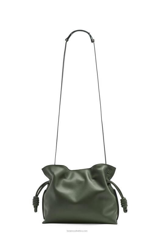 Loewe Women Flamenco clutch in nappa calfskin 206XF428 Vintage Khaki - Image 5