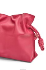 Loewe Women Flamenco clutch in nappa calfskin 206XF445 Ruby Red Glaze - Image 7