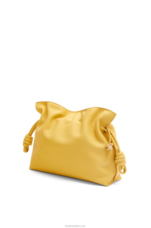 Loewe Women Flamenco clutch in nappa calfskin 206XF448 Pale Yellow Glaze - Image 2