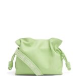 Loewe Women Flamenco clutch in nappa calfskin 206XF532 Lime Green Glaze
