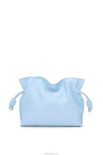 Loewe Women Flamenco clutch in nappa calfskin 206XF539 Dusty Blue