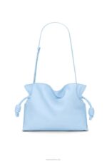 Loewe Women Flamenco clutch in nappa calfskin 206XF539 Dusty Blue - Image 5