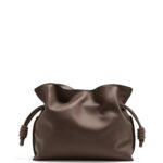Loewe Women Flamenco clutch in nappa calfskin 206XF623 Chocolate