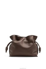 Loewe Women Flamenco clutch in nappa calfskin 206XF623 Chocolate