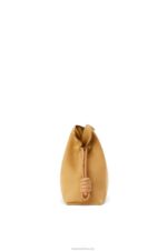 Loewe Women Flamenco clutch in nubuck 206XF528 Desert - Image 4
