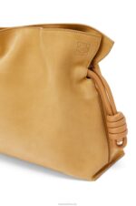 Loewe Women Flamenco clutch in nubuck 206XF528 Desert - Image 7