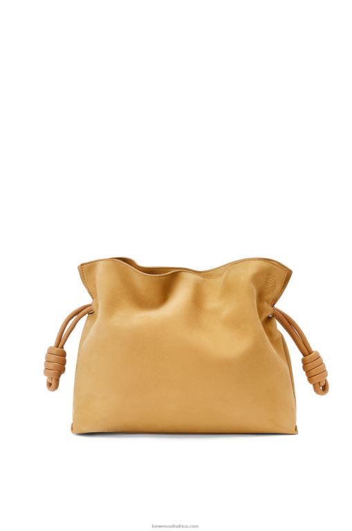 loewe_women_flamenco_clutch_in_nubuck_206xf528_desert.jpg Loewe Women Flamenco clutch in nubuck 206XF528 Desert - Image 1