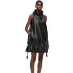 Loewe Women Flamenco dress in nappa 206XF1100 Black