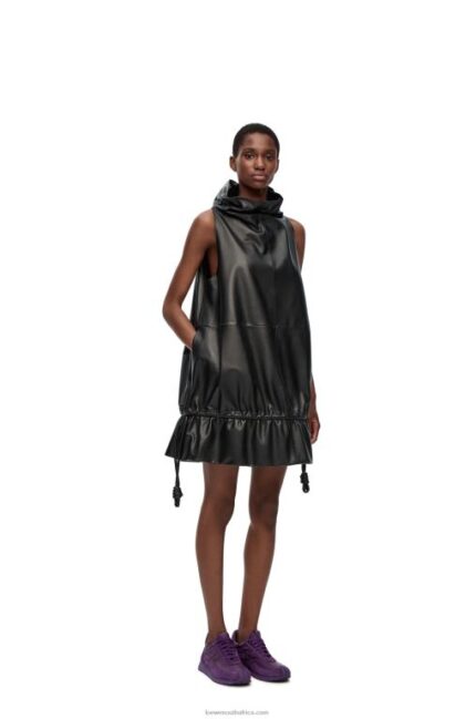 Loewe Women Flamenco dress in nappa 206XF1100 Black