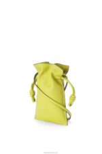 Loewe Women Flamenco Pocket in nappa calfskin 206XF294 Lime Yellow - Image 3
